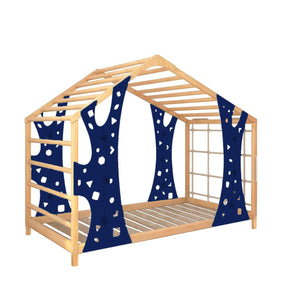 Monkey Gym Montessori-Bett mit Kletterelementen und Lattenrost
