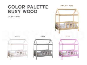Handgefertigtes Puppenbett aus Holz