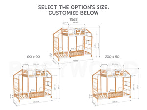 Montessori Spiel- und Kletterbett mit Aussichtsplattform (Tower Bed)