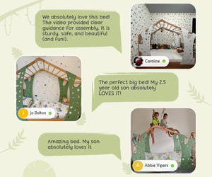 Monkey Gym Bett – Montessori-Bodenbett für Kleinkinder mit Kletterset