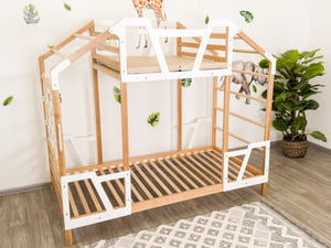 Montessori Spiel- und Kletterbett mit Aussichtsplattform (Tower Bed)