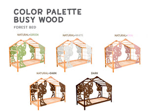 Forest Bett mit Beinen und Lattenrost – Montessori-Spielbett für Kinder