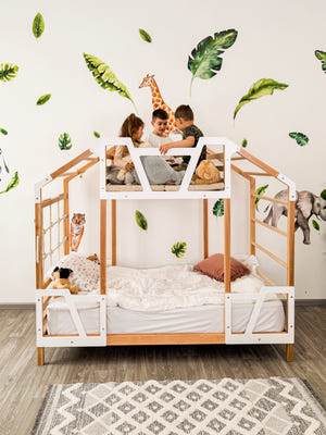 Montessori Spiel- und Kletterbett mit Aussichtsplattform (Tower Bed)
