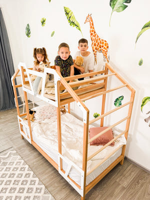 Montessori Spiel- und Kletterbett mit Aussichtsplattform (Tower Bed)