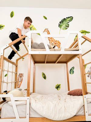 Montessori Spiel- und Kletterbett mit Aussichtsplattform (Tower Bed)