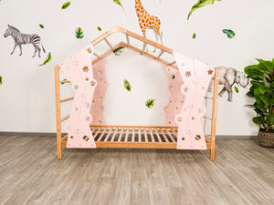 Stars Kinderbett mit Beinen und Lattenrost – Montessori Kletterbett aus Holz