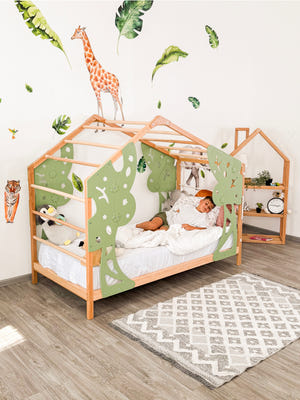 Forest Bett mit Beinen und Lattenrost – Montessori-Spielbett für Kinder