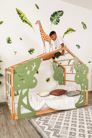 Forest Bed mit Lattenrost - Kinderbett mit Kletterwand
