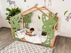 Forest Bed mit Lattenrost - Kinderbett mit Kletterwand