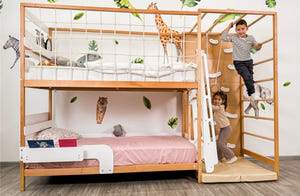 Montessori Jungle Bett – Etagenbett mit optionalem Tisch und Schubladen