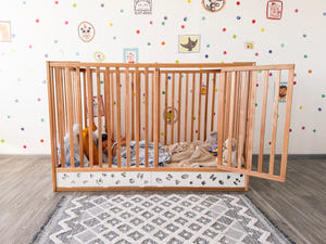 Montessori Bodenbett mit extra hohem Rausfallschutz und Lattenrost (Oasis Bett)