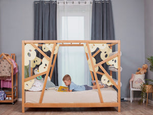 Montessori Kletterbett aus Holz (Lemur)