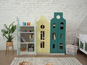 Montessori Kinderkleiderschrank für das Kinderzimmer - Kleiderschrank aus Holz