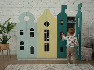 Montessori Kinderkleiderschrank für das Kinderzimmer - Kleiderschrank aus Holz