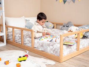 Montessori-Bodenbett mit Rausfallschutz (Modell 10)