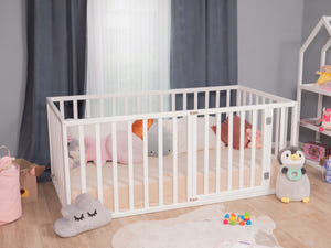 Kleinkind-Bodenbett mit Lattenrost und Schutzgittern (Modell 6.3/20)