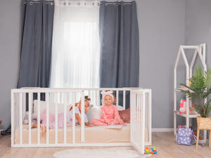 Kleinkind-Bodenbett mit Lattenrost und Schutzgittern (Modell 6.3/20)