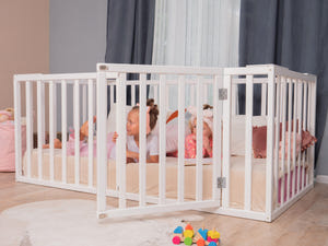 Kleinkind-Bodenbett mit Lattenrost und Schutzgittern (Modell 6.3/20)