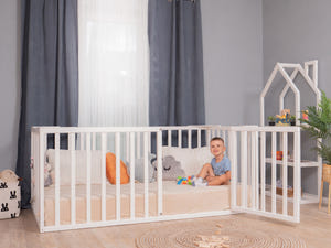 Kleinkind-Bodenbett mit Lattenrost und Schutzgittern (Modell 6.3/20)