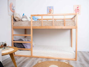 Montessori Kinder-Etagenbett aus Holz für Geschwister (Modell 13)