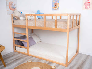 Montessori Kinder-Etagenbett aus Holz für Geschwister (Modell 13)