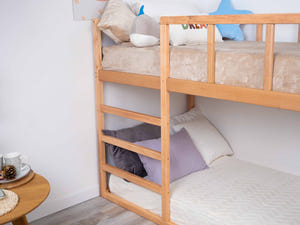 Montessori Kinder-Etagenbett aus Holz für Geschwister (Modell 13)