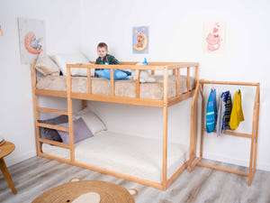 Montessori Kinder-Etagenbett aus Holz für Geschwister (Modell 13)