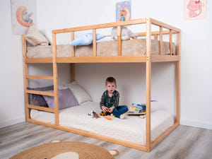 Montessori Kinder-Etagenbett aus Holz für Geschwister (Modell 13)