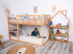 Montessori Kinder-Etagenbett aus Holz für Geschwister (Modell 13)