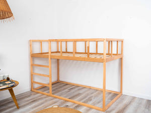 Montessori Kinder-Etagenbett aus Holz für Geschwister (Modell 13)