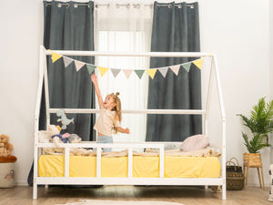 Montessori-Hausbett mit Rausfallschutz (Modell 1)