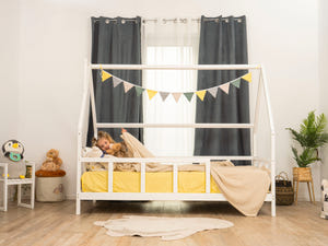 Montessori-Hausbett mit Rausfallschutz (Modell 1)