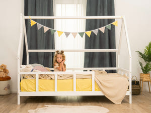 Montessori-Hausbett mit Rausfallschutz (Modell 1)