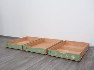 Praktische Unterbett-Schubladen