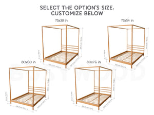 Jugendbett aus Holz mit Beinen und Lattenrost Twin, Full und Queen Size Bettrahmen (Modell 8)