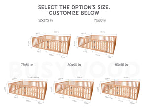 Montessori-Bodenbett mit Lattenrost - Kinderbett aus Holz (Modell 6.2/19)