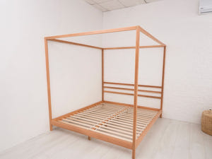 Jugendbett aus Holz mit Beinen und Lattenrost Twin, Full und Queen Size Bettrahmen (Modell 8)