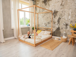Twin Canopy Bed  – Side View